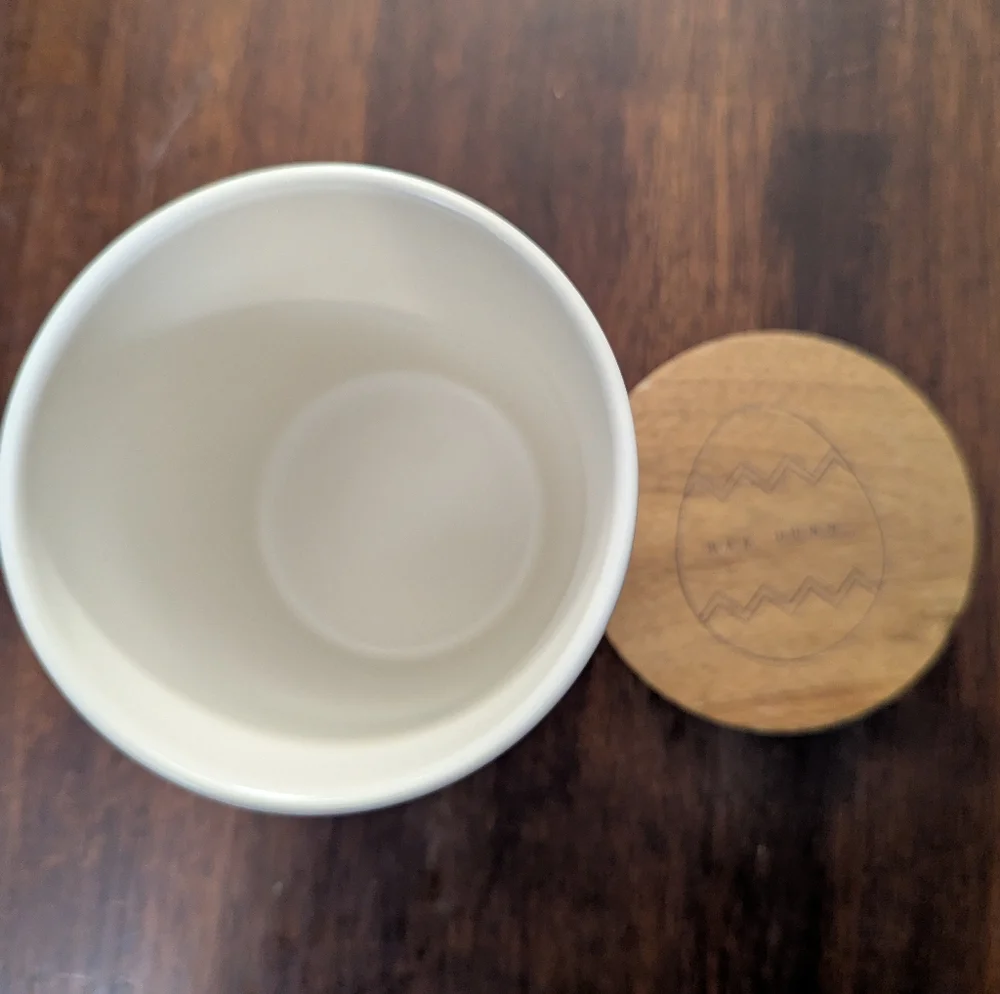 Rae Dunn White Ceramic Canister with Wooden Lid - Picture 4 of 7